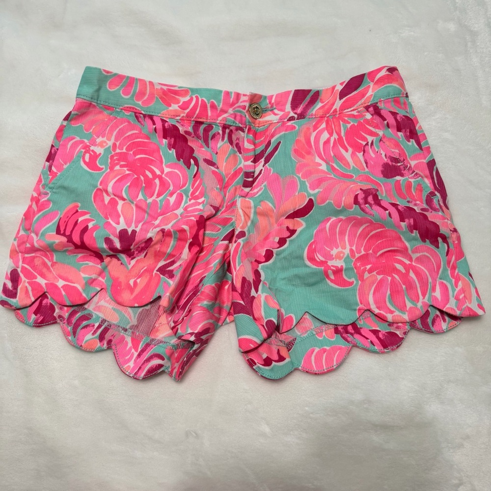 Lilly Pulitzer Buttercup Shorts in Poolside Blue Lovebirds